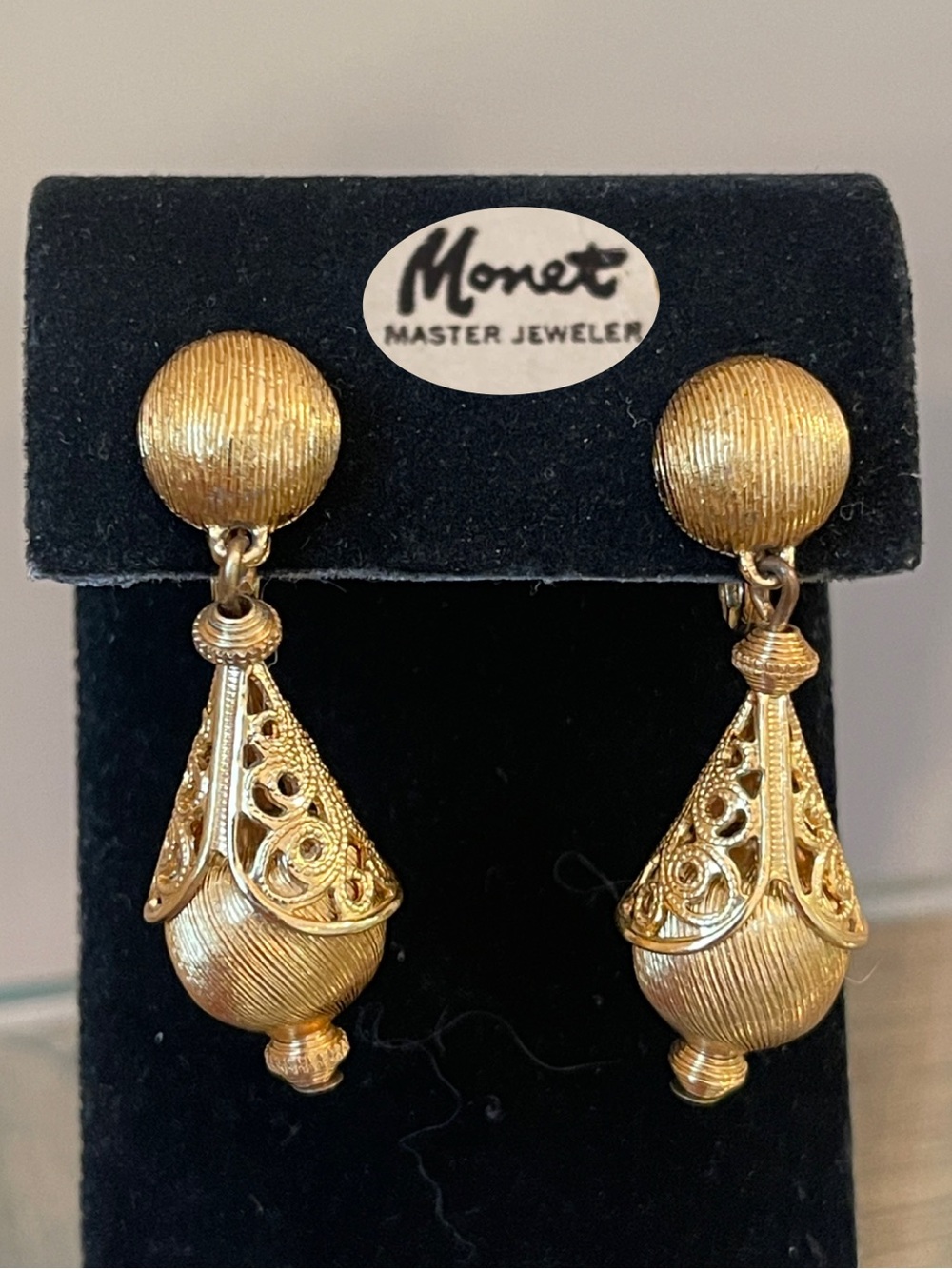 Vintage 1960’s MONET “Bolero” Gold-tone Clip Earrings